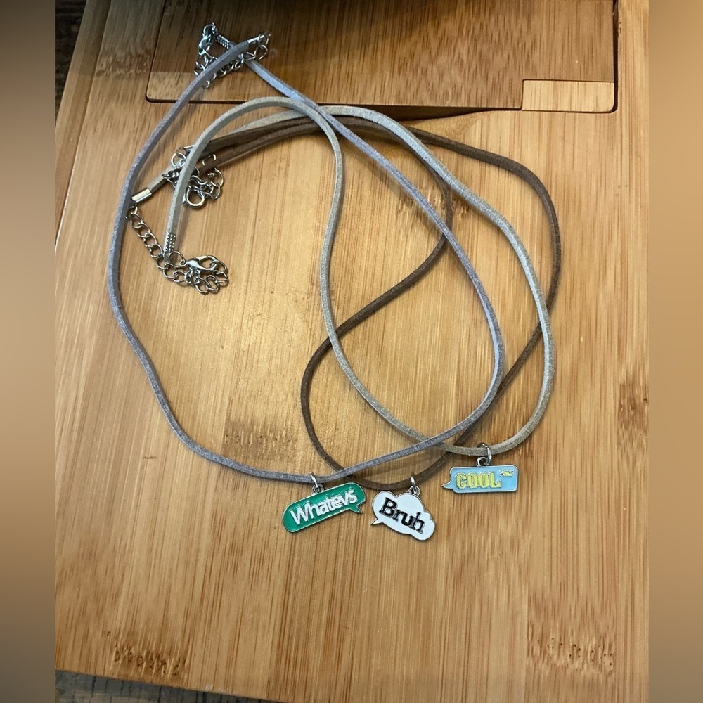Set of Three Unique Pendant Necklaces, 21” - Picture 2 of 2